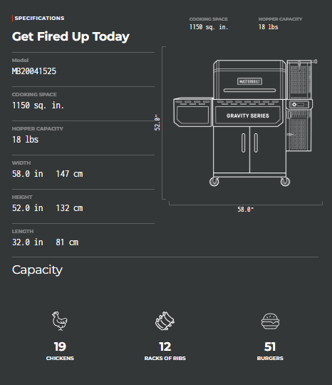 Masterbuilt-Gravity Series 1150 Charcoal Grill & Smoker