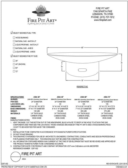 Fire Pit Art-Wok Style Asia Series Steel Fire Pit