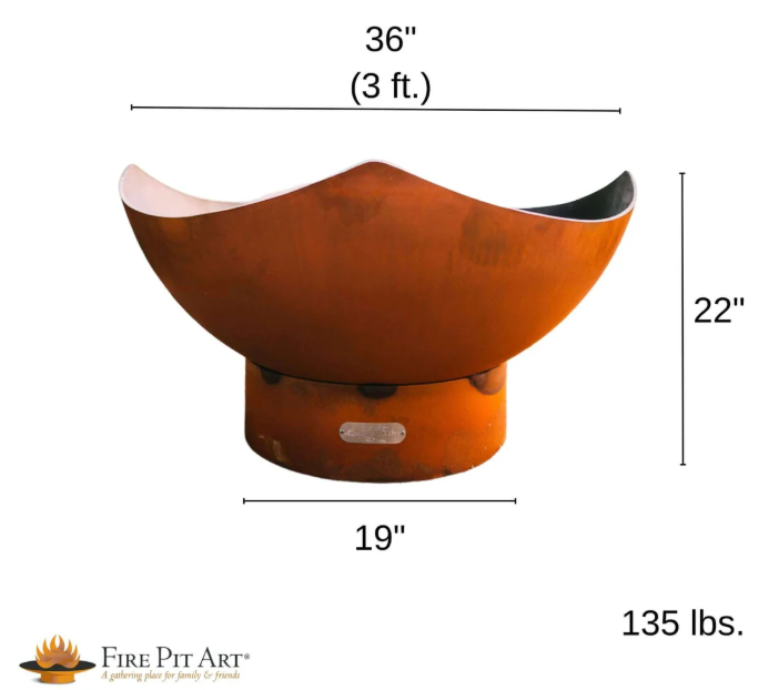 Fire Pit Art-Manta Ray Fire Pit in Steel