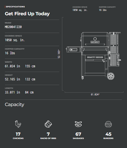 Masterbuilt-Gravity Series 1050 Digital Charcoal Grill + Smoker