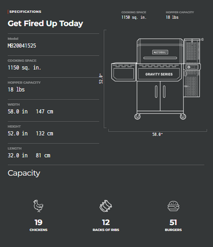 Masterbuilt Gravity Series XT Charcoal Grill & Smoker