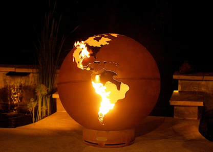 Fire Pit Art-Third Rock Globe Steel Fire Pit